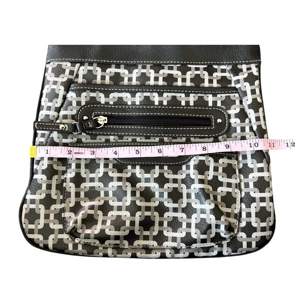 Rosetti Black/Gray Geometric Chain-Link Crossbody Purse - Picture 6 of 9